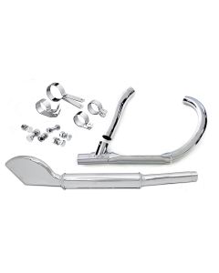 EXHAUST SYSTEM w/ Fishtail Muffler for 1937 - 1952 45 Solo Civilian (Chrome)