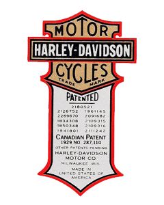 PATENT DECAL for 1934 - 1935