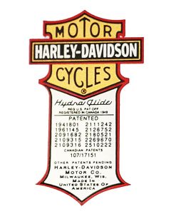 PATENT DECAL for 1951 - 1952