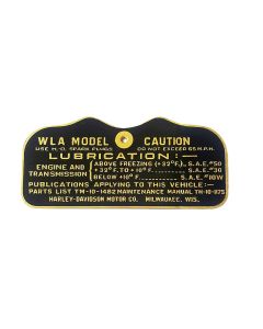 Harley WW2 CAUTION TAG for 1942 & 1943 45 Solo WLA