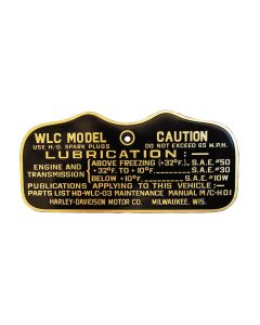 Harley WW2 CAUTION TAG for 1943 45 Solo WLC (Canadian)