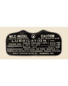 Harley WW2 CAUTION TAG for 1944 & 1945 45 Solo WLC (Canadian)